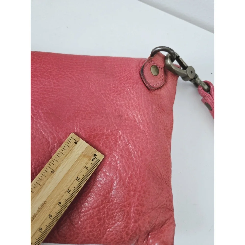 OdiLynch Vintage Dublin Red Leather Wristlet‎ Bag
